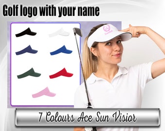 Personalised Golf Sun Visor with Embroidery, Custom Golf Sun Visor, Embroidered Golf Sun Visor with our Golf design and your name