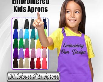 Personalized Embroidered Kids Apron: Custom Children&#39;s Apron