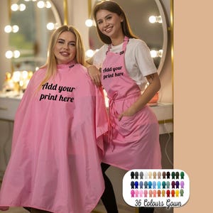 Personalized Hairdressing Gown: Waterproof Salon Cape, Custom Logo