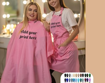 Personalized Hairdressing Gown: Waterproof Salon Cape, Custom Logo