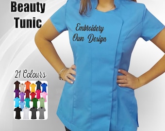 Personalized Embroidered Beauty Tunic: Custom Healthcare Uniform