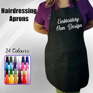 Personalised Embroidered Hairdressers Apron, Customised Hairdressers Apron Embroidered, Waterproof and bleach resistant embroidered apron