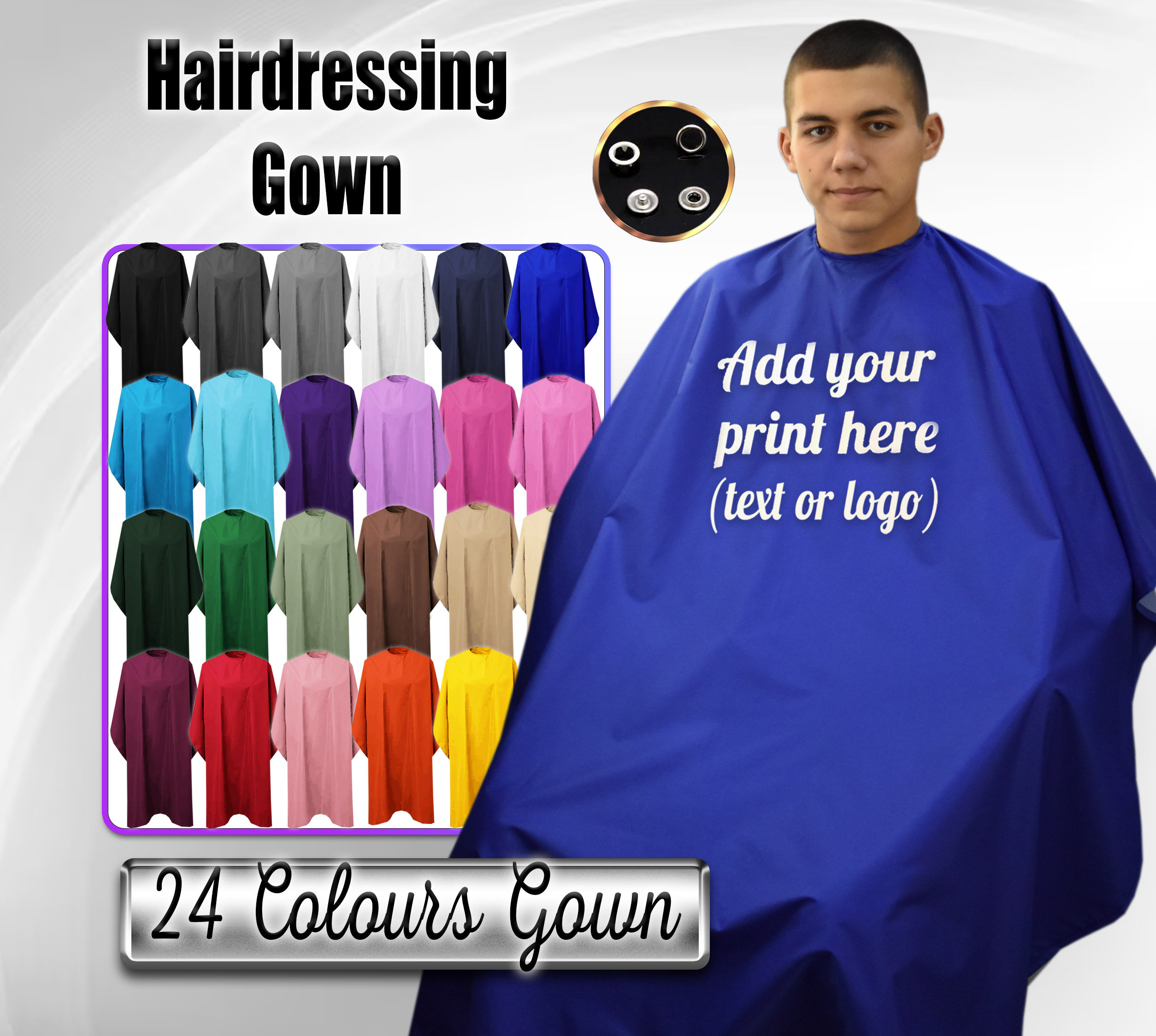 Mantella Nera Cappa Da Parrucchiere E Barbiere - Taglia Unisex Per Adulti E Bambini, Regolabile In Nylon Nero/Grigio Cappa Parrucchiere - Foto 12