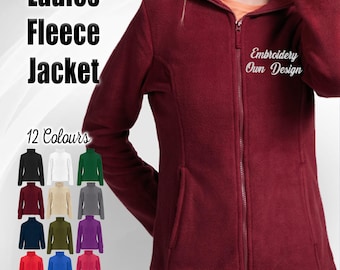 Personalized Embroidered Ladies Fleece Jacket: Custom Text/Logo