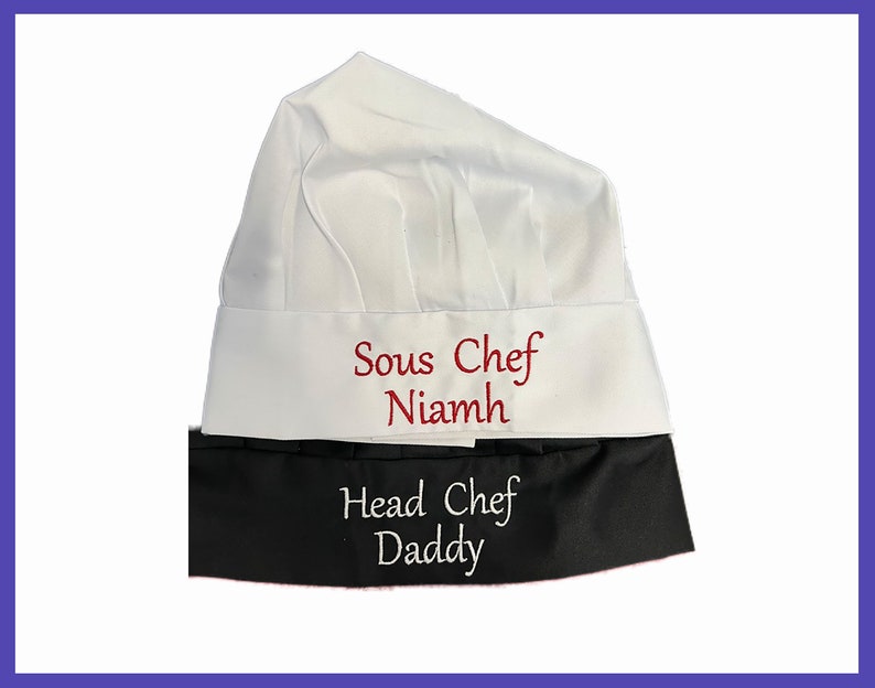 Personalised Chef Hat with Embroidery, Customised chef's hat, Embroidered chef hat with your name, logo or design, Personalised Baker hat image 4
