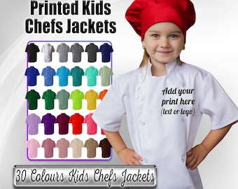 Personalized Kids Chef Jacket: Custom Printed Children&#39;s Cooking Costume