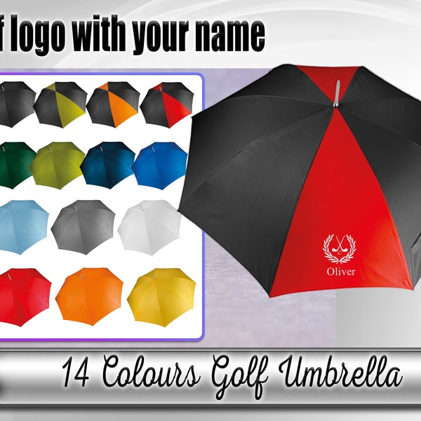 Personalised Golf Umbrella Printed, Custom Golf Umbrella Printed, Large Golf Umbrella with your name, Golf Umbrella with your logo or design