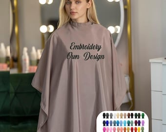 Personalized Embroidered Salon Cape: Waterproof Hairdressing Gown