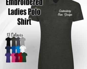 Personalized Embroidered Ladies Polo Shirt: Custom Logo, Any Name