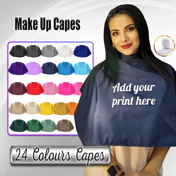 Personalised Make-up Cape Printed, any name or Logo, Professional custom  Make-up cape, Salon Make-up Cape, Make-up cape for beauticians