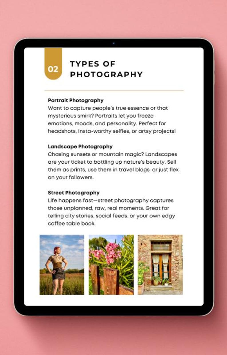 Beginner Photography Guide: Camera Settings, Lighting, Composition (digital PDF) - Etsy
