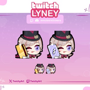 Lyney Credit Card & Reverse Emotes for Twitch / Discord / Youtube | Genshin Impact Emotes