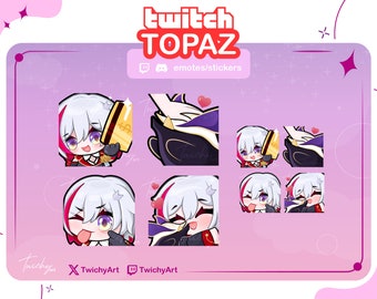 Topaz 4 Emotes Pack for Twitch / Discord / Youtube | Honkai Star Rail Emotes