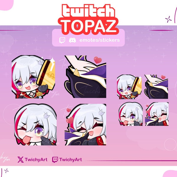 Topaz 4 Emotes Pack for Twitch / Discord / Youtube | Honkai Star Rail Emotes