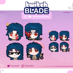 Blade 4 Emotes Pack! For Twitch / Discord / Youtube | Honkai Star Rail Emotes