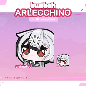 Emote animata di caricamento di Arlecchino per adesivi Twitch / Discord / Youtube | Emote di Genshin Impact