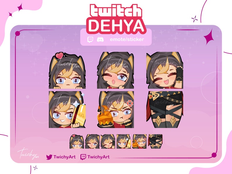 Dehya Pack of Emotes for Twitch / Discord Stickers / Youtube Genshin ...
