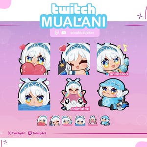 6 Mualani Emotes Pack Animated & Static for Twitch / Discord Stickers / Youtube | Genshin Impact Emotes | Natlan