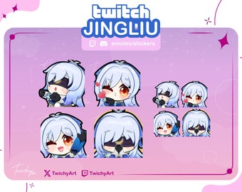 Jingliu 4 Emotes Pack for Twitch / Discord / Youtube | Honkai Star Rail Emotes