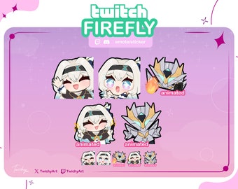 Firefly 4 Emotes Pack Animated and Static for Twitch / Discord / Youtube | Honkai Star Rail Emotes
