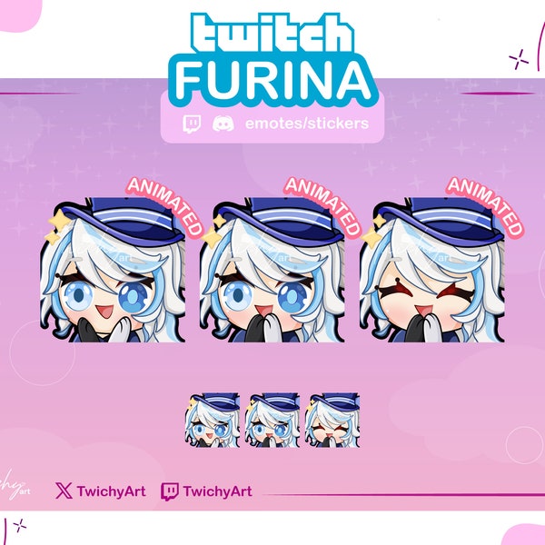 Furina Focalors Animated Clap Emote for Twitch / Discord Stickers / Youtube | Genshin Impact Emotes