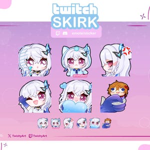 6 Skirk Emotes Pack Animated & Static for Twitch / Discord Stickers / Youtube | Genshin Impact Emotes | Snezhnaya