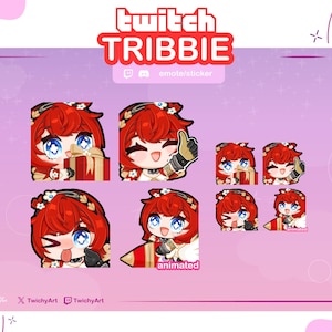 Tribbie 4 Emotes Set Animated and Static for Twitch / Discord / Youtube | Honkai Star Rail