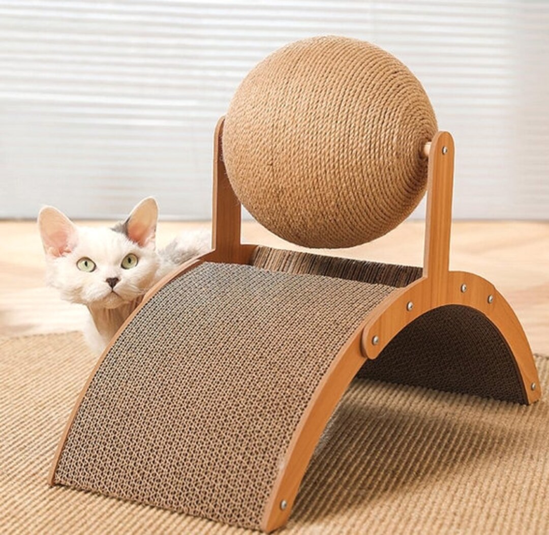 Wooden Grinding Cat Toy Cat Scratch Bed Cat Scratching Bed Etsy