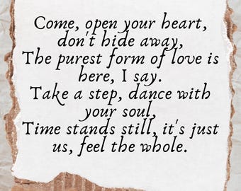 Romantic Valentine Poem Printable Wall Art, Anniversary Gift for