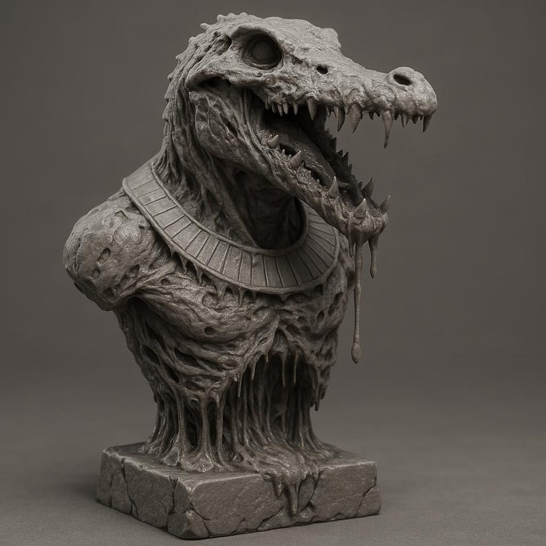 Zombie Sobek Zombie Sobek Bust STL File – 3D Printable Egyptian Horror Statue - Etsy