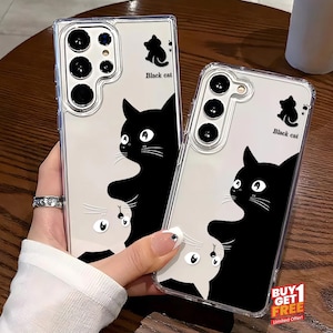 Cute Black Cat Phone Case for Samsung  Samsung Galaxy S24 S23 S22 S25 Ultra (Buy 1 Get 1)