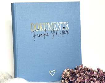 Teczka na dokumenty - Spersonalizowana imieniem - Teczka na dokumenty z płótna do segregowania - Dla dzieci z rodziny