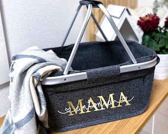 Gepersonaliseerde boodschappenmand voor mama en oma - met naam - bedrukte boodschappentas - cadeau-idee voor Moederdag of een verjaardag