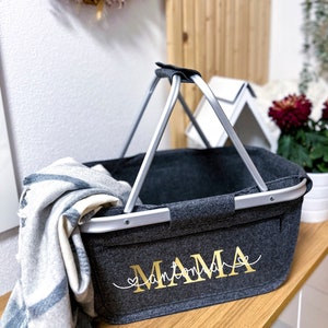 Einkaufskorb Mama Oma - Personalisiert mit Name - Einkaufstasche mit Aufdruck - Geschenkidee für Sie Muttertag Geburtstag