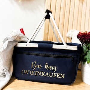 Einkaufskorb (W)einkaufen - Tragekorb individuell bedruckt - Einkaufstasche für Sie - Geschenkidee Frauen Geburtstag Muttertag Freundin
