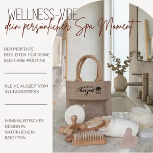 Personalized wellness gift set, wellness box in a jute bag including contents, gift voucher packaging, wellness bag for girlfriend/sister image 4