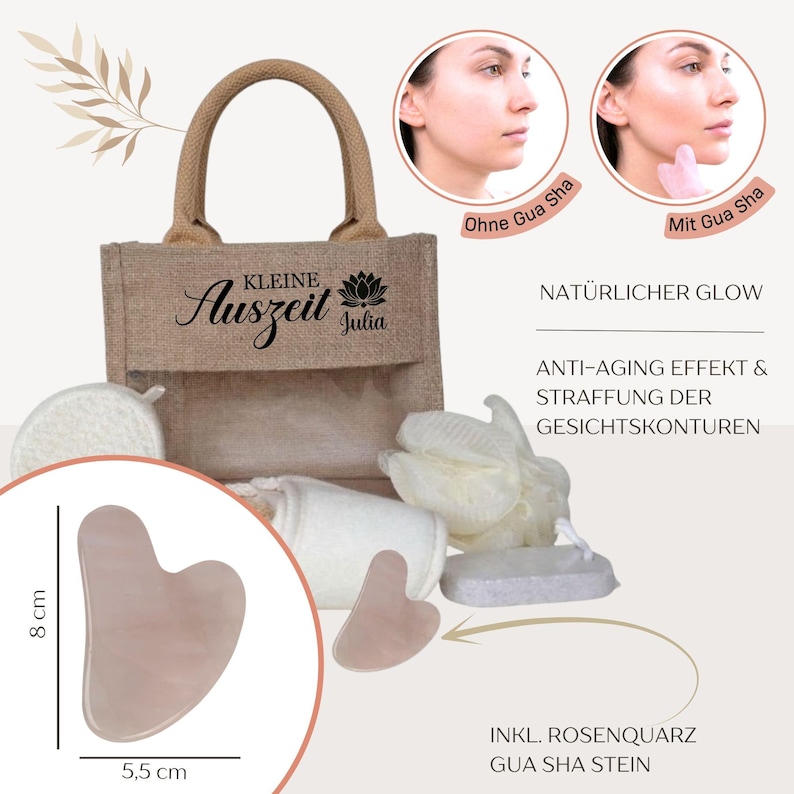 Personalized wellness gift set, wellness box in a jute bag including contents, gift voucher packaging, wellness bag for girlfriend/sister image 7