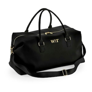 Personalisierte Weekender Bag Reisetasche für Damen | Sport- & Reisetasche mit Initialen | große Tasche Totebag mit abnehmbarem Umhängegurt