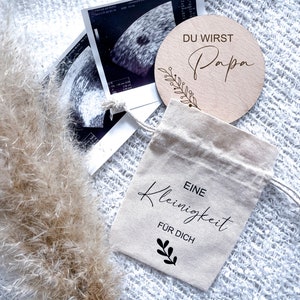 Meilenstein Schwangerschaft Verkündung | Runde Meilensteinkarte aus Holz Baby | Holzscheibe 'Du wirst Papa' Babyverkündung Vater