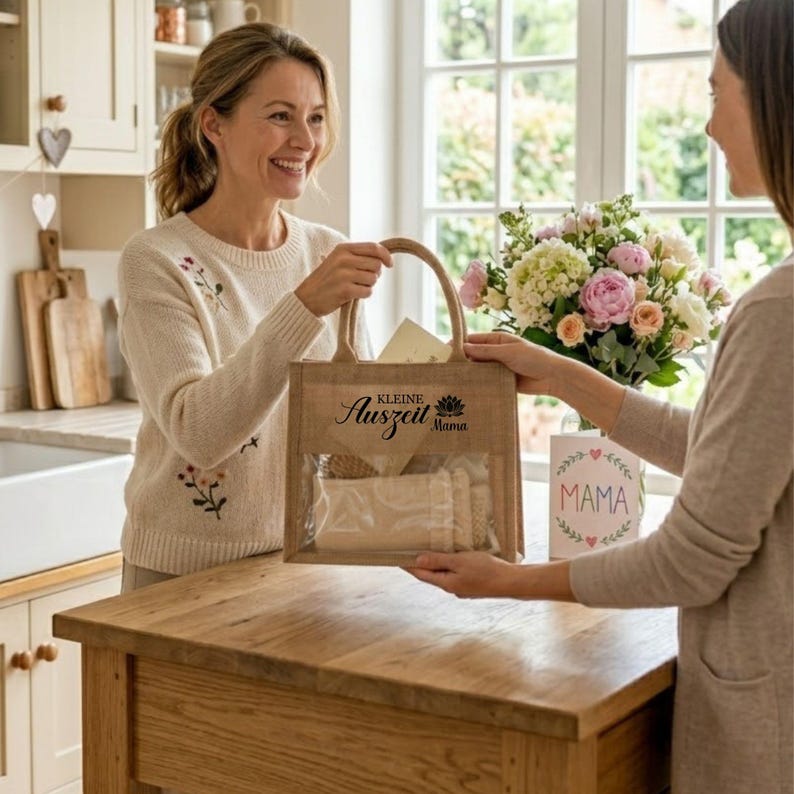 Personalized wellness gift set, wellness box in a jute bag including contents, gift voucher packaging, wellness bag for girlfriend/sister image 10