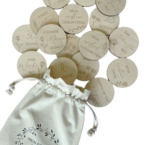 Cartes jalons bébé 1ère année de vie bois | Disques en bois ronds pour nouveau-nés garçons filles | Ensemble d'assiettes en bois 1-12 mois