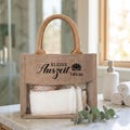Personalized wellness gift set, wellness box in a jute bag including contents, gift voucher packaging, wellness bag for girlfriend/sister product logo