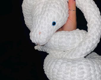 Crochet Python Snake: Handmade Plush Toy (6ft)