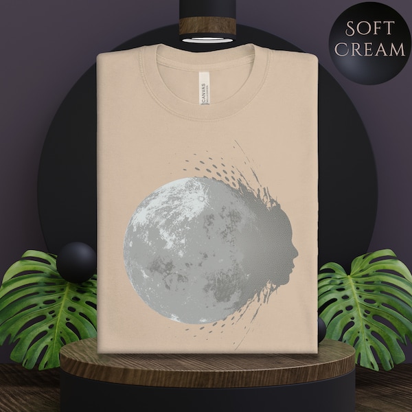 Explosive Moon Face TShirt - Unique Graphic Tee with Lunar Explosion - Bold Statement Shirt - Trendy Gift Idea