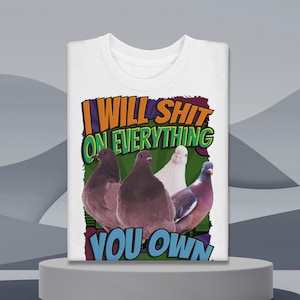 Funny Meme Shirt, funny pigeon Tshirt, Unhinged T Shirt, humorous bird shirt, Inappropriate Tee, Weird Shirt, funny Inappropriate Shirts