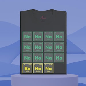 Shirt grappig periodiek systeem der elementen, humoristisch wetenschapsgraduatiecadeau, T-shirt periodieke grafiek geek, cadeau leraar scheikunde, nee na banaan