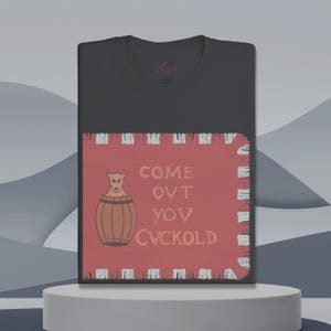 Come Out You Cuckold Flag Shirt, Sir Horatio Cary banner flag, English Civil War shirt, Funny History shirt, Historical Meme T-Shirt