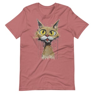 Hilarious Feline Lover Tshirt, Funny Crazy Cat Tee, Cat Painting T-shirt - Etsy