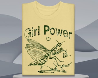Camiseta divertida de mantis religiosa con el poder femenino: camiseta feminista para amantes de los insectos