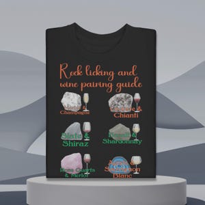 Grappig rock likken wijnarrangement shirt, humoristisch wetenschapsgraduatiecadeau, geek rock likken grafiek T-shirt, cadeau geologie leraar, grappige geologie